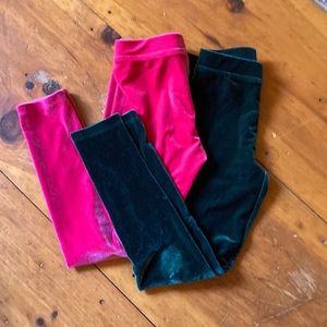 2 pair velour leggings